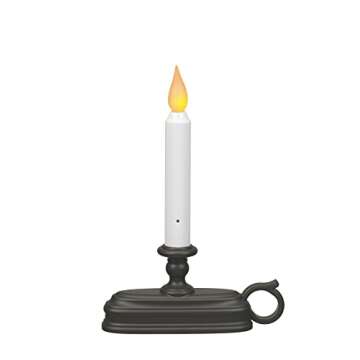 Xodus Innovations FPC1325A Battery Operated 9 inch Window Candle with Tilt to Change Flame Color and Dusk to Dawn Light Sensor Timer, Black/Antique Bronze