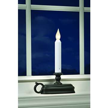 Xodus Innovations FPC1325A Battery Operated 9 inch Window Candle with Tilt to Change Flame Color and Dusk to Dawn Light Sensor Timer, Black/Antique Bronze