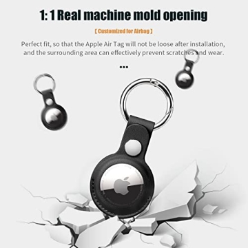 4 Pack Apple AirTag Keychain Holders - PU Leather Case