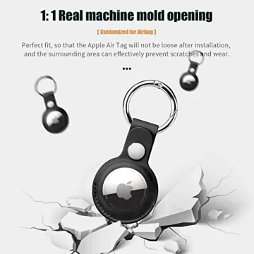 4 Pack Apple AirTag Keychain Holders - PU Leather Case