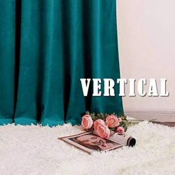 RYB Home Peacock Blue Velvet Curtain for Living Room, Room Darkening Window Curtains Thermal Insluated Drapes Noise Reuding Vertical Shade for Home Theater Stage Backdrop, W52 x L120 inch, 2 Pcs