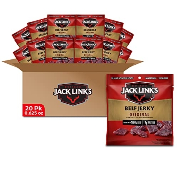 Jack Link's Original Beef Jerky - 20 Pack, High Protein Snack
