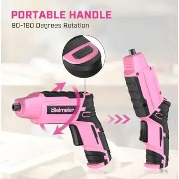 Bielmeier 4V Pink Cordless Screwdriver Set, Small Electric Drill for Women, Rechargeable with 27 Piece Driver Set, Mini Electric Screwdriver with LED & USB- Charger, Ideal for Light-Duty Tasks.
