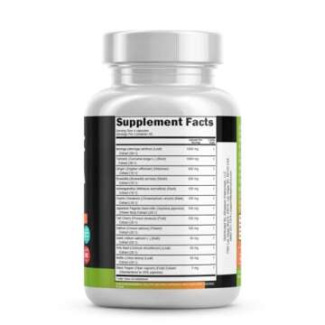 Turmeric Moringa Supplement | Ginger Boswellia Saffron - Supplement for Women and Men with Ceylon Cinnamon, Tart Cherry, Quercetin Garlic Nettle Holy Basil - 1Pack