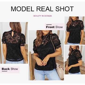 Elegant Dokotoo Summer Lace Blouse for Women