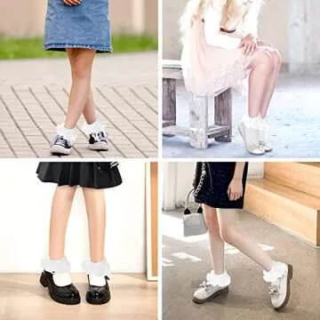 Teaaha Ruffle Socks for Girls 6-8 Years Stylish Comfort