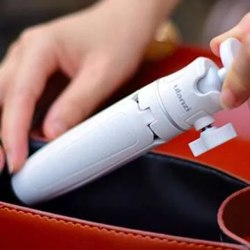 Mini Portable Camera Tripod, for iPhone/Samsung/Google Smartphone Clamp/Action Cam, Lightweight, White Handle Travel Tripod, 1/4" Screw Mini Vlog Camera Table Tripod Photography Accessories