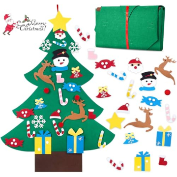 HBlife Felt Christmas Tree - 3ft DIY Christmas Decorations with 26 PCS Ornaments for Kids