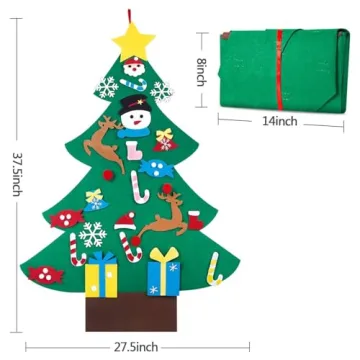HBlife 3ft Felt Christmas Tree Interactive Kids Decor