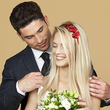 Chuangdi 3 Pcs Valentine's Day Glitter Heart Headband Heart Shaped Sequin Headband Elastic Love Hear...