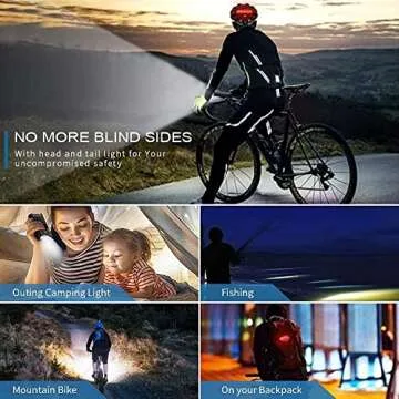 Hoiwn 5 LED Super Bright USB Rechargeable Bicycle Light - Black, Water Resistant, Rear Mount