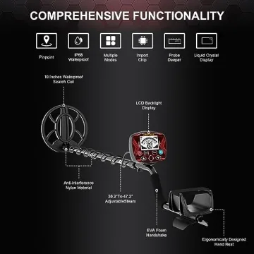 2025 Huntermax Metal Detector with IP68 Waterproof Coil