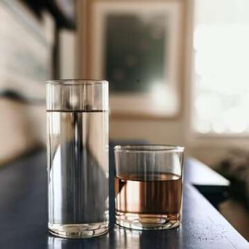 Libbey Miles Tumbler and Rocks Bar Glass Set, Clear, Sleek All-Purpose 16 Piece Glassware Set, Elegant Dishwasher Safe Dining Glasses for Everyday Use