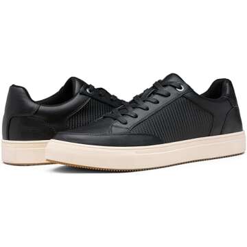 Jousen Mens Casual Shoes Fashion Dress Sneakers Classic Black Shoes for Men (AMY5128 black 11)