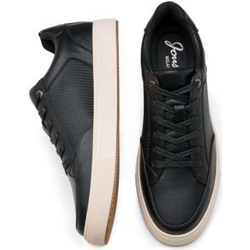 Jousen Mens Casual Shoes Fashion Dress Sneakers Classic Black Shoes for Men (AMY5128 black 11)