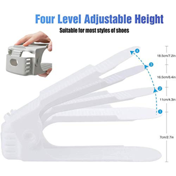 RISETEX Adjustable Shoe Organizer 12 Pack for All Shoes