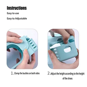 RISETEX Adjustable Shoe Organizer 12 Pack for All Shoes