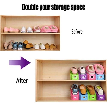 RISETEX Adjustable Shoe Organizer 12 Pack for All Shoes