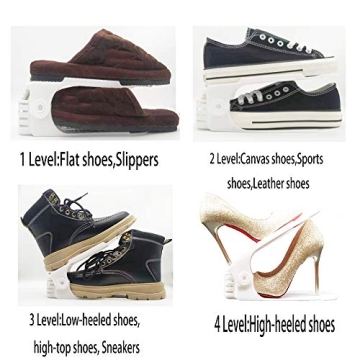 RISETEX Adjustable Shoe Organizer 12 Pack for All Shoes