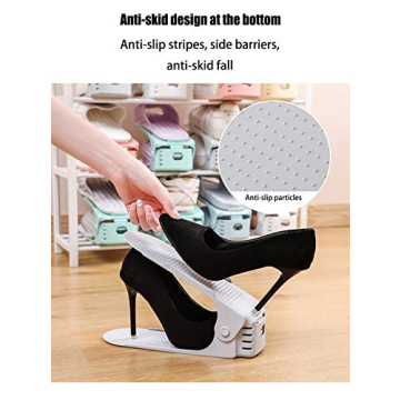 RISETEX Adjustable Shoe Organizer 12 Pack for All Shoes