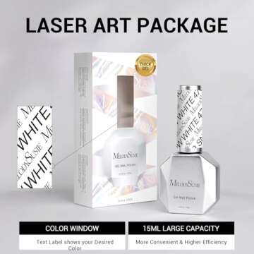 MelodySusie Thick White Gel Nail Polish,15ML Snow White Color Soak Off UV LED White Gel Polish Christmas Gift for Women Nail Art Manicure Salon DIY Nail Design Decoration at Home-479