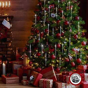 Twisted Clear Glass Icicle Christmas Ornaments Set of 24