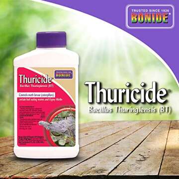 Bonide Thuricide BT Concentrate, 8 oz Ready-to-Mix Solution for Caterpillar, Moth and Worm Control in Lawn and Garden