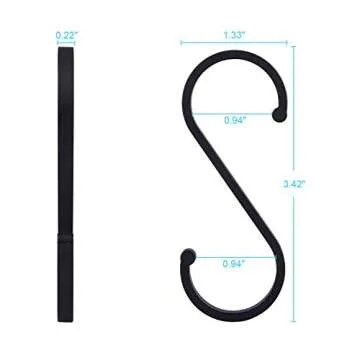 ACMETOP 12 Pack S Hooks for Kitchen and Home Organization