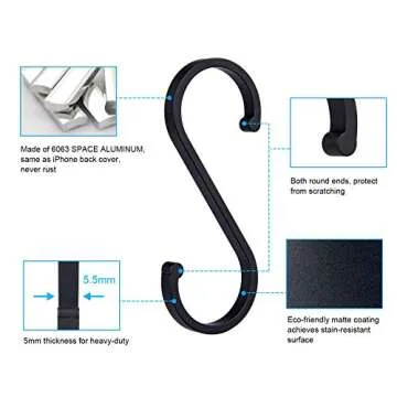 ACMETOP 12 Pack S Hooks for Kitchen and Home Organization