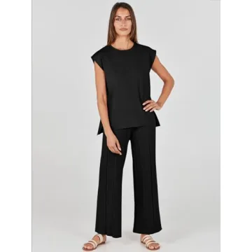 ANRABESS Women 2-Piece Lounge Set Trendy Comfortable Outfit