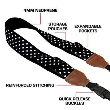 USA GEAR TrueSHOT Neoprene Camera Strap for Photographers