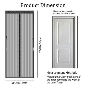 Magnetic Screen Door Mesh - Anti- Dust&Keep Bugs Out, No Need for Punching, Self Sealing Mosquito Re...