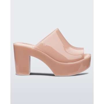 Melissa Mule Slip-On Jelly Heels - Stylish & Comfortable