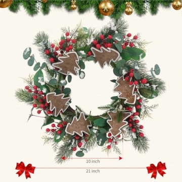 21-Inch Christmas Wreath for All Holiday Decor Needs