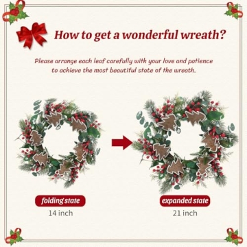 21-Inch Christmas Wreath for All Holiday Decor Needs