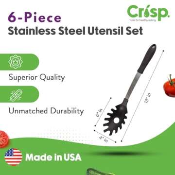 Crisp 6-Piece Stainless Steel Kitchen Utensils Set