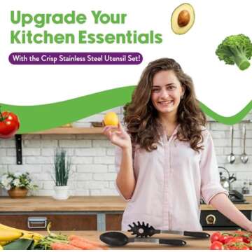 Crisp 6-Piece Stainless Steel Kitchen Utensils Set