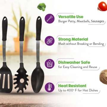 Crisp 6-Piece Stainless Steel Kitchen Utensils Set