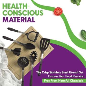 Crisp 6-Piece Stainless Steel Kitchen Utensils Set