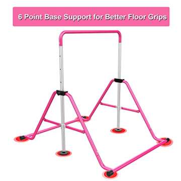 Tepemccu Expandable Gymnastics Bars,Adjustable Height Gymnastic Horizontal Bars,Junior Training Bar Children Folding Training Monkey Bars for Kids