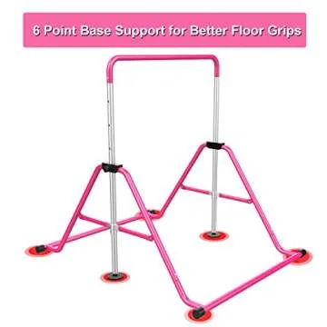 Tepemccu Expandable Gymnastics Bars,Adjustable Height Gymnastic Horizontal Bars,Junior Training Bar Children Folding Training Monkey Bars for Kids