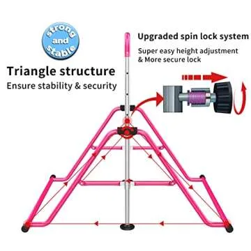 Tepemccu Expandable Gymnastics Bars,Adjustable Height Gymnastic Horizontal Bars,Junior Training Bar Children Folding Training Monkey Bars for Kids
