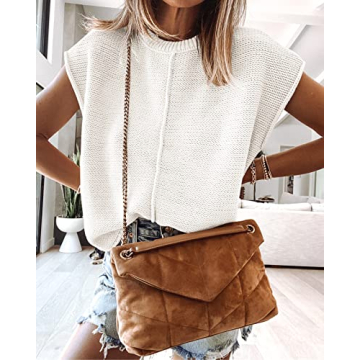 Saodimallsu Women’s Lightweight Cap Sleeve Sweater Vest