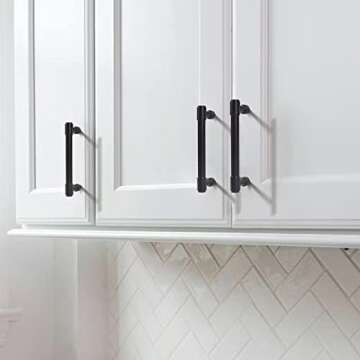 khtumeware Matte Black Cabinet Pulls - Center to Center 4" (Approx. 102MM) - Pack of 12 - Kitchen Handles for Cabinets Cupboard Handles Drawer Pulls