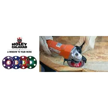 King Arthur's Tools Patented Flat Coarse Blue Holey Galahad Tungsten Carbide Disc for Woodworking, Shaping, and Smoothing - 7/8” Bore, Fits Most Standard 4 1/2", 115-125mm Angle Grinders #47871 FCB
