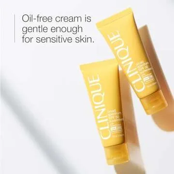 Clinique Broad Spectrum SPF 50 Sunscreen Oil Free Face Cream | Safe For Sensitive Skin, 1.7 Fl Oz