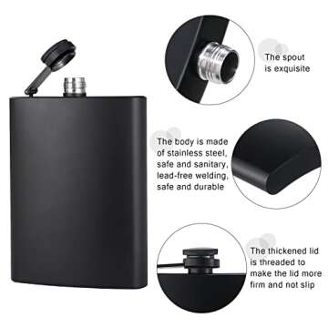 8 pcs Flask Set Leak-proof Stainless Steel 8Oz Gift Set