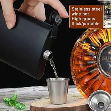 8 pcs Flask Set Leak-proof Stainless Steel 8Oz Gift Set
