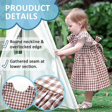 Zanie Kids Gingham Toddler Dress Bowknot Easter Dress Baby Girl Summer Playwear Outfits Plaid Brown ...