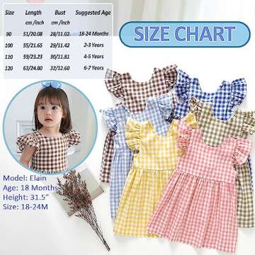 Zanie Kids Gingham Toddler Dress Bowknot Easter Dress Baby Girl Summer Playwear Outfits Plaid Brown 2 3T
